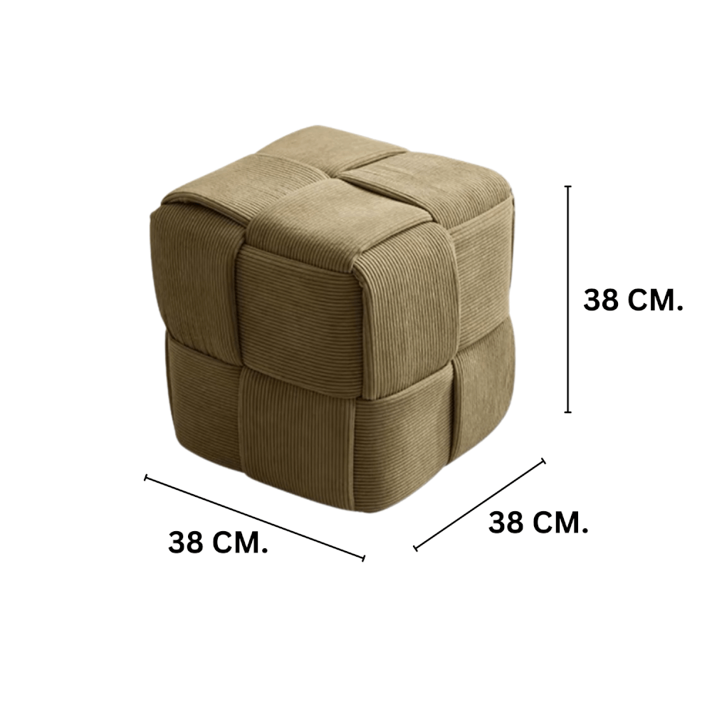 สตูลผ้าลูกฟูก MY DOLLS HOUSE COZY CUBE 38 ซม. สีเขียวใบชา_1